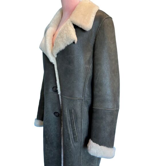 Made in Turkey Peruvian Connection Mid-Length 100% Shearling Coat Jacket Brown L - Picture 9 of 15